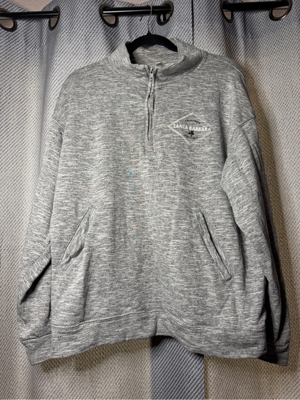 Gray Quarter Zip Jacket with Santa Barbara Logo (unisex)